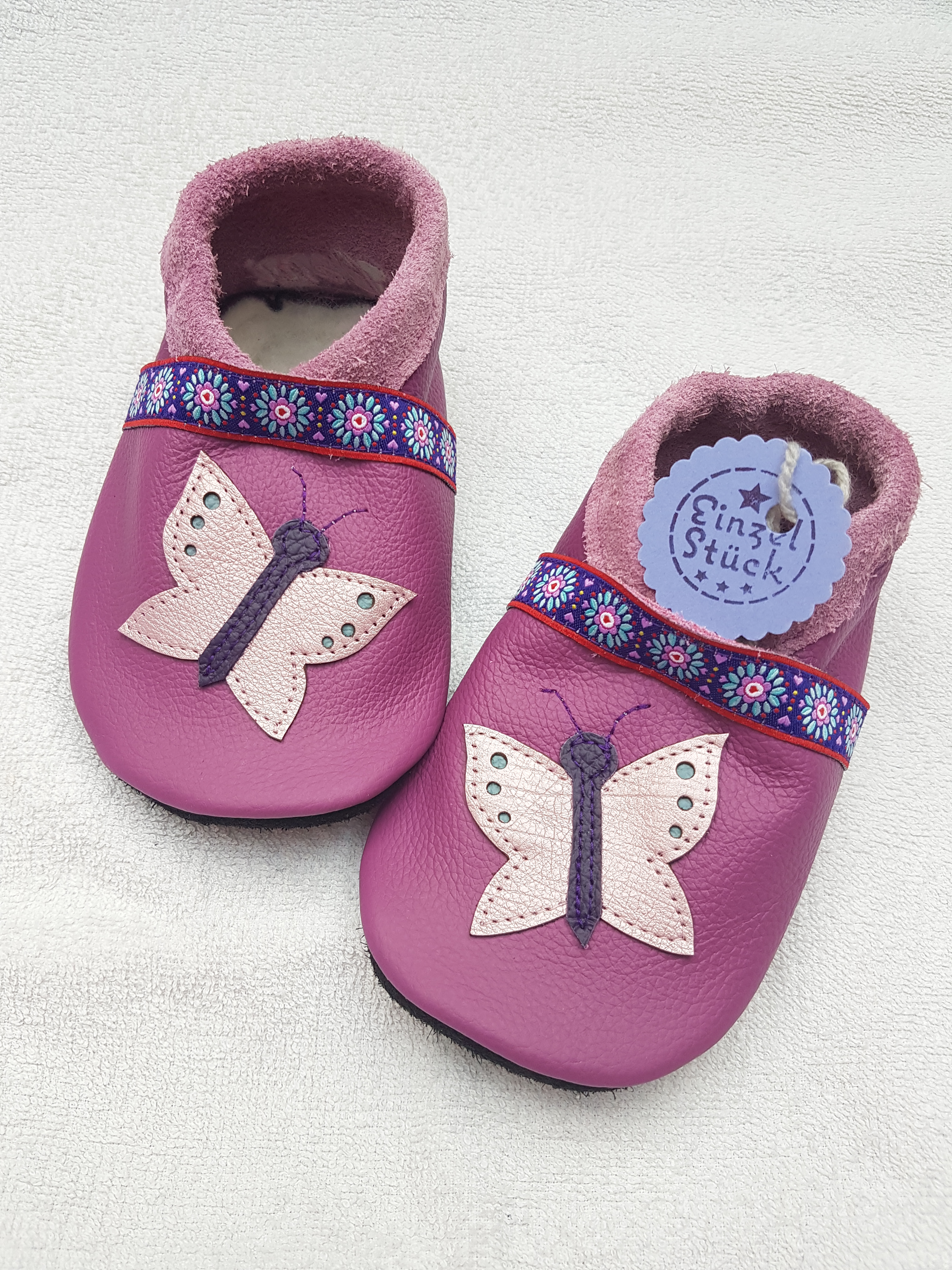 Schmetterlinge, Schuh Leder Baby, persönlich gestalteter Schuh